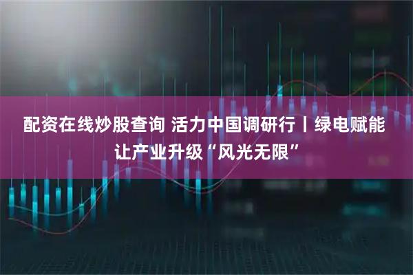 配资在线炒股查询 活力中国调研行丨绿电赋能 让产业升级“风光无限”